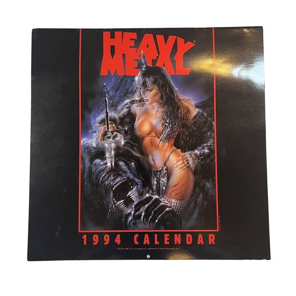 Heavy Metal 1994 Calendar Rowena Goodfellow Royo Vintage Fantasy Art Pin Ups - Picture 1 of 16